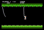 Jungle Hunt for Apple II - Swinging from vines...
