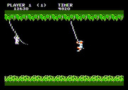 Jungle Hunt for Apple II - Monkeys get in the way on more difficult levels.