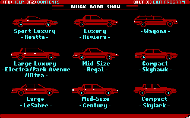 Great American Road belongs to Buick, The IBM PC/Compatibles Screenshot: The Buick road show.