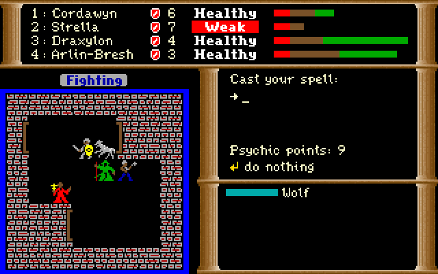 Dark Heart of Uukrul, The IBM PC/Compatibles Screenshot: Casting spells...