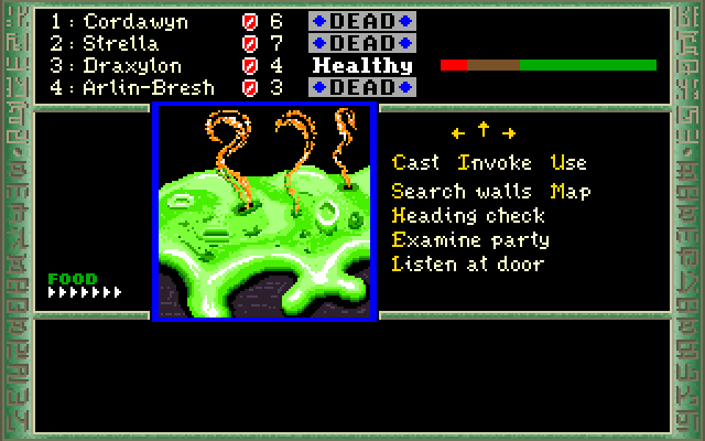 Dark Heart of Uukrul, The IBM PC/Compatibles Screenshot: Some kind of blob attacks!