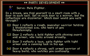 Dark Heart of Uukrul, The for IBM PC/Compatibles - One of the questions the game asks when creating a new character.