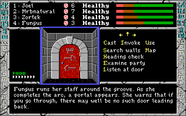 Dark Heart of Uukrul, The IBM PC/Compatibles Screenshot: Where does this door go?