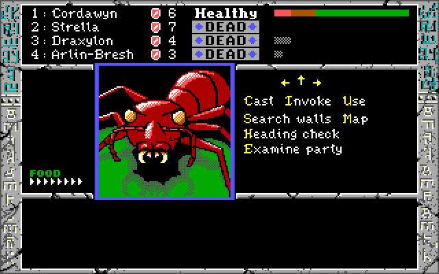 Dark Heart of Uukrul, The IBM PC/Compatibles Screenshot: A giant ant attacks!
