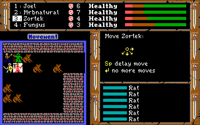 Dark Heart of Uukrul, The IBM PC/Compatibles Screenshot: The combat screen.