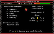 Dark Heart of Uukrul, The for IBM PC/Compatibles - Here's the stats for this character...