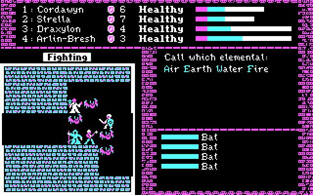 Dark Heart of Uukrul, The IBM PC/Compatibles Screenshot: Call an elemental?