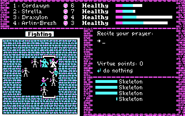 Dark Heart of Uukrul, The IBM PC/Compatibles Screenshot: Reciting a prayer.