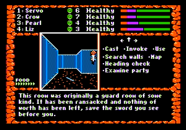 Dark Heart of Uukrul, The Apple II Screenshot: Found a sword...