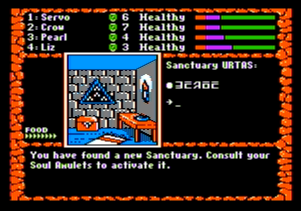 Dark Heart of Uukrul, The Apple II Screenshot: Found a sanctuary.
