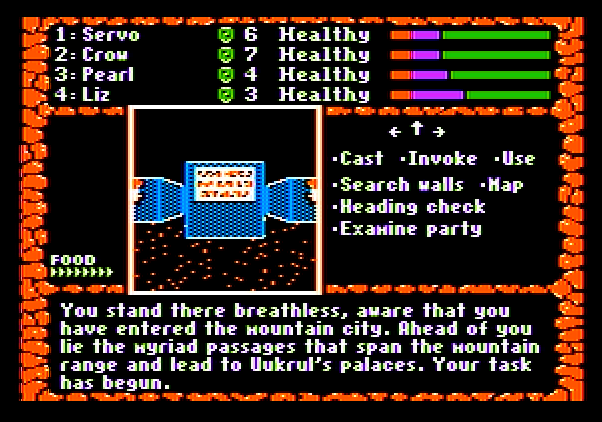 Dark Heart of Uukrul, The Apple II Screenshot: An inscription is ahead...
