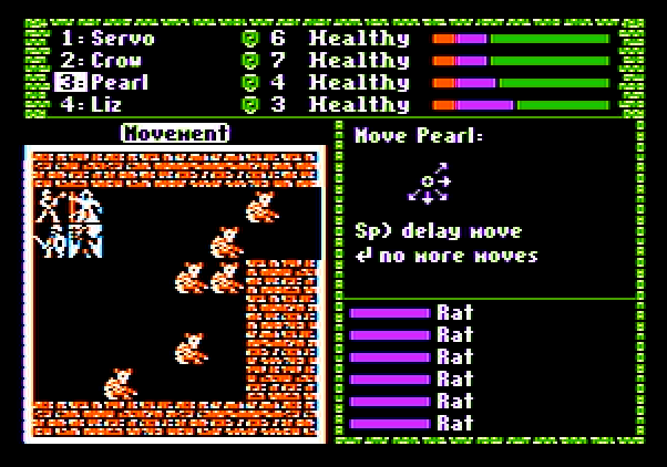 Dark Heart of Uukrul, The Apple II Screenshot: A battle begins...