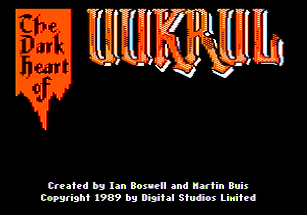 Dark Heart of Uukrul, The Apple II Screenshot: Title screen.