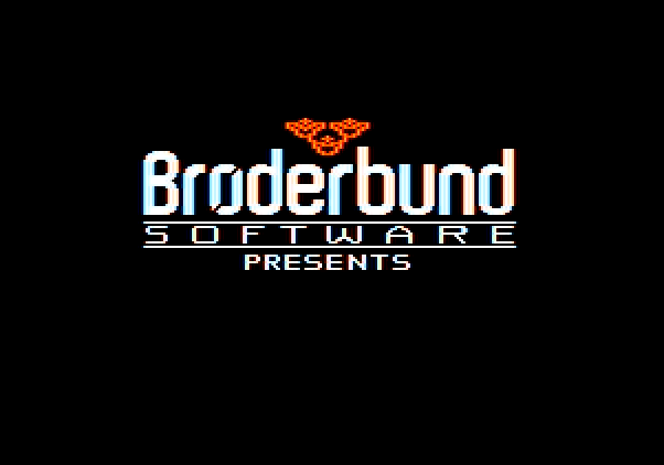 Dark Heart of Uukrul, The Apple II Screenshot: Broderbund logo.