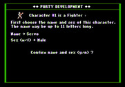 Dark Heart of Uukrul, The for Apple II - Setting up the first character.