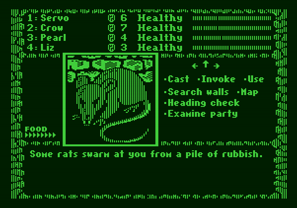 The Dark Heart of Uukrul Apple II Screenshot: Giant rats attack!