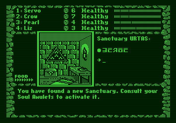 The Dark Heart of Uukrul Apple II Screenshot: Located a sanctuary.