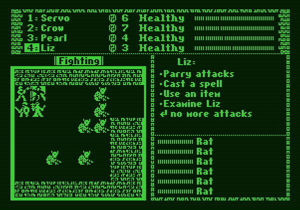 The Dark Heart of Uukrul Apple II Screenshot: The battle screen.