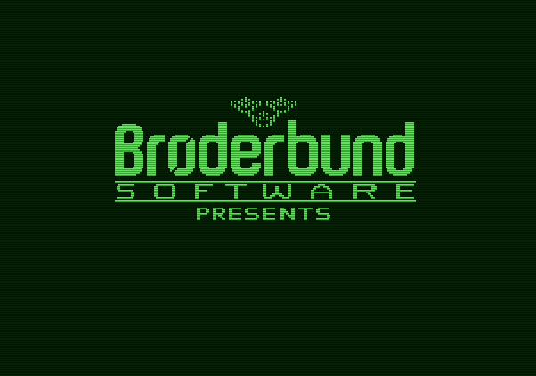 The Dark Heart of Uukrul Apple II Screenshot: Broderbund logo.