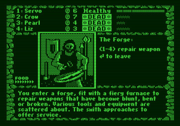 The Dark Heart of Uukrul for Apple II - The forge can repair weapons.