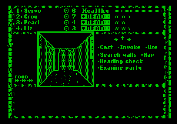 Dark Heart of Uukrul, The Apple II Screenshot: Which door would you choose?