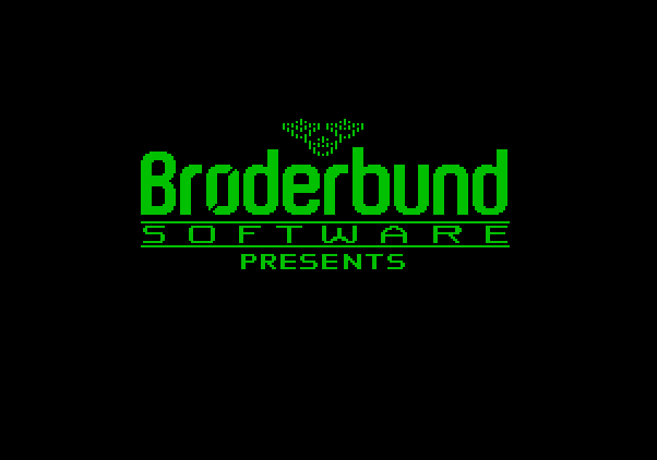 Dark Heart of Uukrul, The Apple II Screenshot: Broderbund logo.