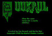 Dark Heart of Uukrul, The for Apple II - The main menu.