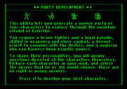 Dark Heart of Uukrul, The for Apple II - Ready to create a party?