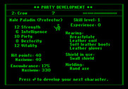 Dark Heart of Uukrul, The for Apple II - Character stats...