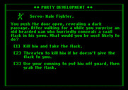 Dark Heart of Uukrul, The for Apple II - One of the questions the game asks to generate a character.