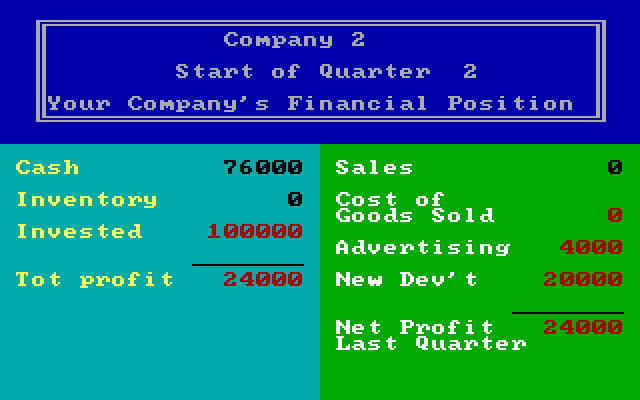 In the Chips IBM PC/Compatibles Screenshot: Quarterly results...