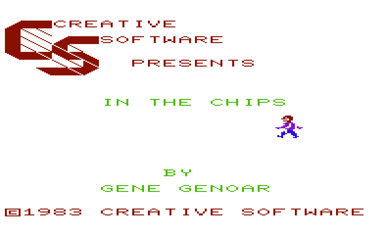 In the Chips Commodore VIC-20 Screenshot: Title screen.