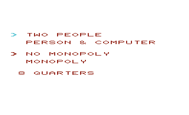 In the Chips Commodore VIC-20 Screenshot: Game options.