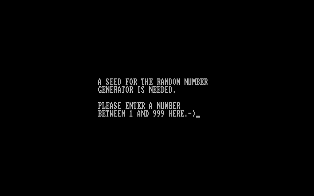 Rommel at El Alamein IBM PC/Compatibles Screenshot: Enter a random number seed.