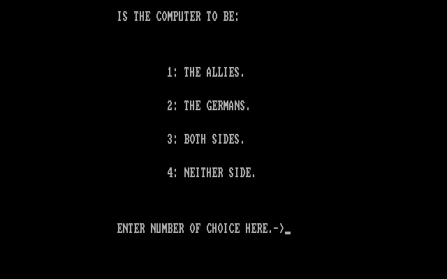 Rommel at El Alamein IBM PC/Compatibles Screenshot: Who do you want the computer to play?