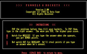 Funnels & Buckets for IBM PC/Compatibles - Game instructions.