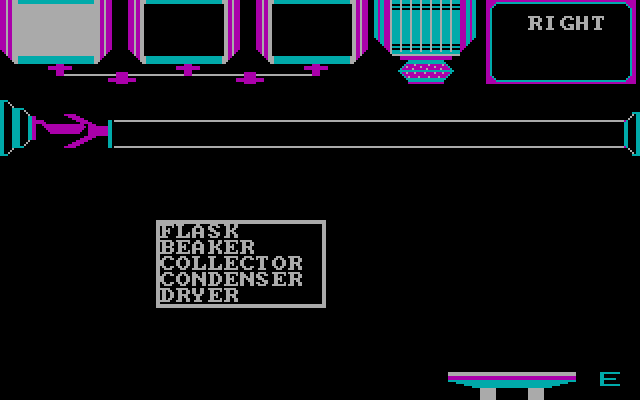 Chem Lab IBM PC/Compatibles Screenshot: Manipulating items.