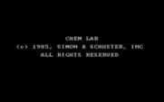 Chem Lab for IBM PC/Compatibles - Introduction screen.