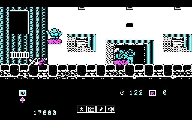 Karnov IBM PC/Compatibles Screenshot: I've been hit!