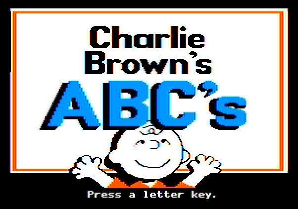 Charlie Brown's ABC's Apple II Screenshot: Title screen.