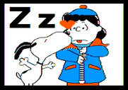 Charlie Brown's ABC's for Apple II - The animation for the letter "Z".