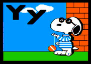 Charlie Brown's ABC's for Apple II - Snoopy demonstrates the yo-yo.