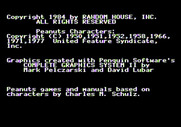Charlie Brown's ABC's for Apple II - Copyright information.