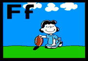 Charlie Brown's ABC's for Apple II - Lucy holds the football...