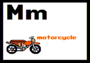 Charlie Brown's ABC's for Apple II - "M" for motorcycle.
