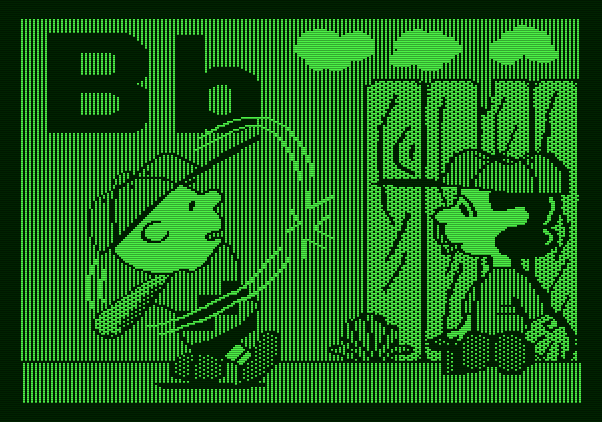Charlie Brown's ABC's Apple II Screenshot: Time for some baseball...