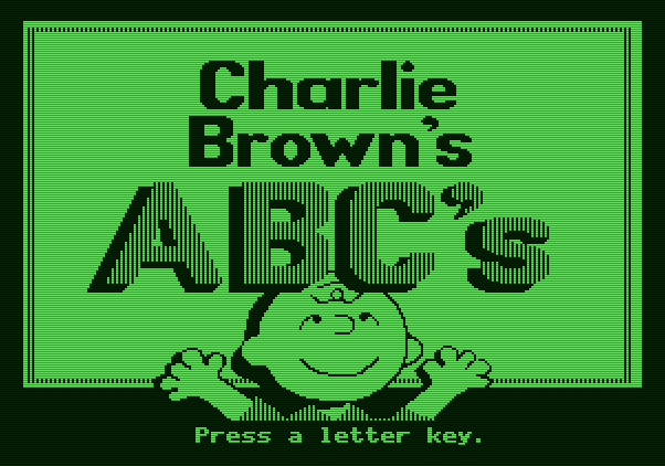 Charlie Brown's ABC's Apple II Screenshot: Title screen.
