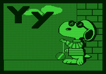 Charlie Brown's ABC's for Apple II - Snoopy demonstrates the yo-yo.
