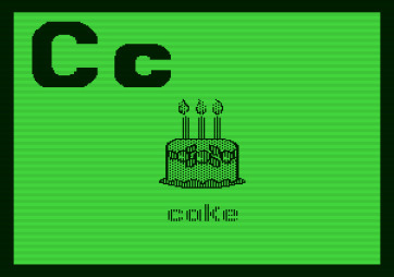 Charlie Brown's ABC's for Apple II - "C" is for cake.