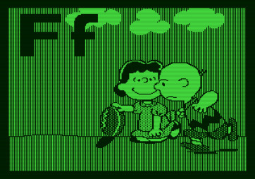 Charlie Brown's ABC's for Apple II - Charlie Brown attempts to kick the football...